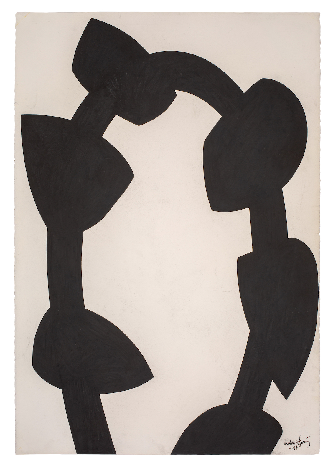 Untitled 3, 1994 (44" (h) x 30" (w), charcoal on paper)