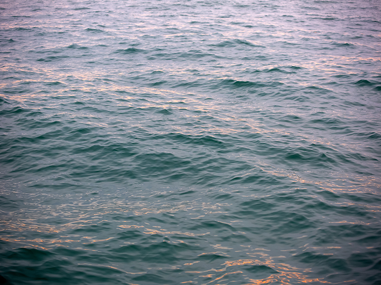 Soft early sunlight strikes the surface of the water on Lake Michigan. Creating marbled patterns in the undulating waves. Swipe to see the full photograph and another detail image.