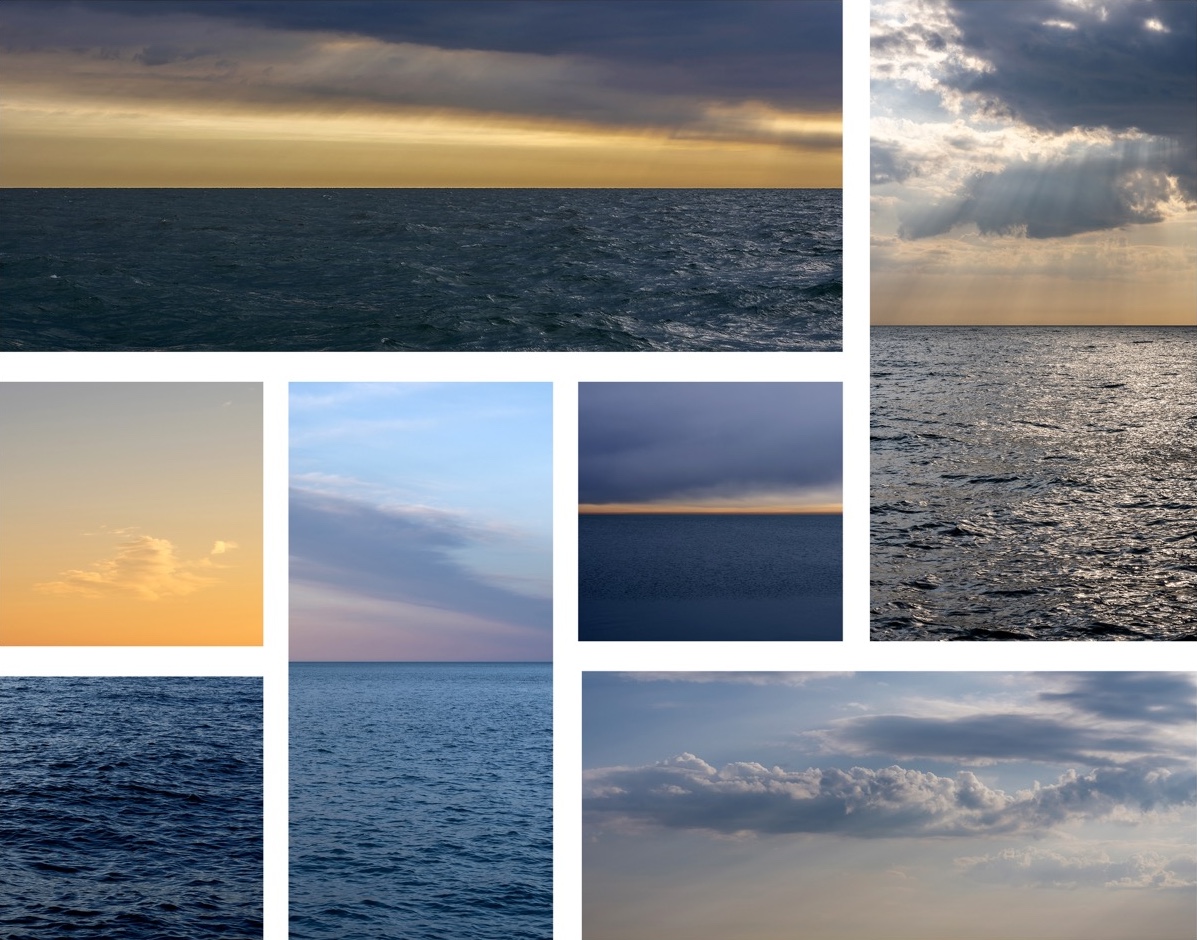 A set of detail images from the Lake Vistas edition from photographer Lincoln Schatz featuring Lake Michigan at different times of day and year.